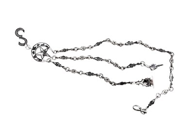 Lot 272 - An early 20th century Iraqi silver and niello watch chain chatelaine, circa 1920