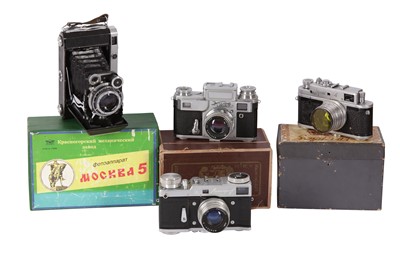Lot 225 - A Collection of Boxed Russian Cameras