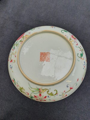 Lot 42 - A CHINESE FAMILLE ROSE 'ZHANG DAOLING' DISH.