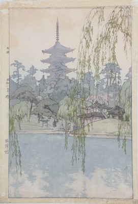 Lot 406 - A JAPANESE WOODBLOCK PRINT BY H. YOSHIDA (1876 -1950).