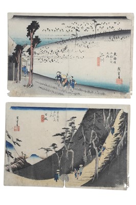 Lot 365 - TWO WOODBLOCK PRINTS BY HIROSHIGE (1797 - 1858).
