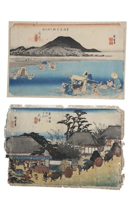 Lot 366 - TWO WOODBLOCK PRINTS BY HIROSHIGE (1797 - 1858).