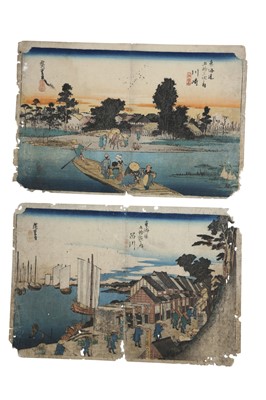 Lot 367 - TWO WOODBLOCK PRINTS BY HIROSHIGE (1797 - 1858).