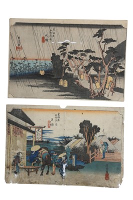 Lot 369 - TWO WOODBLOCK PRINTS BY HIROSHIGE (1797 - 1858).