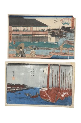 Lot 370 - TWO WOODBLOCK PRINTS BY HIROSHIGE (1797 - 1858).