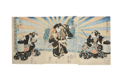 Lot 396 - WOODBLOCK PRINTS BY KUNIYOSHI (1798 - 1861).