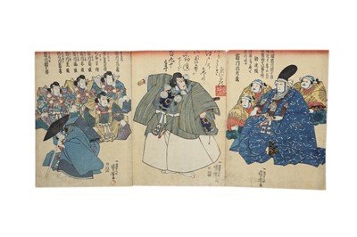 Lot 397 - WOODBLOCK PRINTS BY KUNIYOSHI (1798 - 1861).