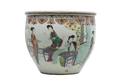 Lot 115 - A LARGE CHINESE FAMILLE ROSE 'LADIES' FISHBOWL.