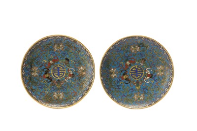 Lot 182 - A PAIR OF CHINESE CLOISONNE ENAMEL 'BAJIXIANG' STANDS.