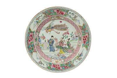 Lot 54 - A CHINESE FAMILLE ROSE 'IMMORTALS' DISH.