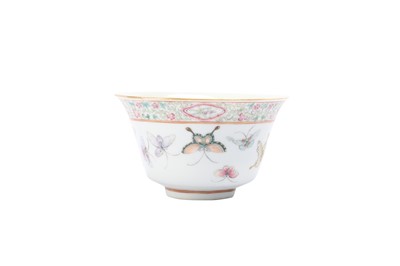 Lot 288 - A CHINESE FAMILLE ROSE BUTTERFLY BOWL.