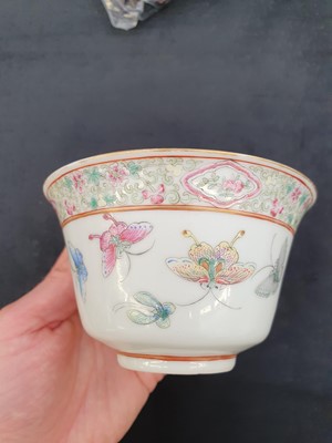 Lot 288 - A CHINESE FAMILLE ROSE BUTTERFLY BOWL.