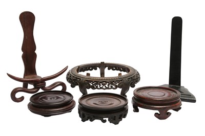 Lot 757 - SIX CHINESE WOOD STANDS.
