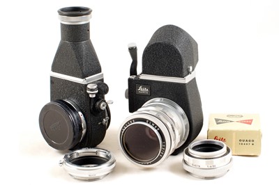 Lot 332 - Leica Visoflex II & III, with Bellows & Leitz Canada Elmar 65mm f3.5 Lens.