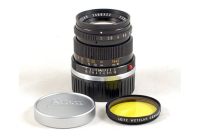Lot 271 - Rigid Black Leitz 50mm f2 Summicron M Lens.