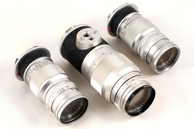 Lot 275 - Group of Three Leica M Series Elmar Telephoto Lenses.