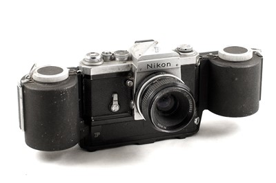 Lot 293 - Nikon F with 50mm lens & 250 Exposure Back For SPARES or REPAIR.