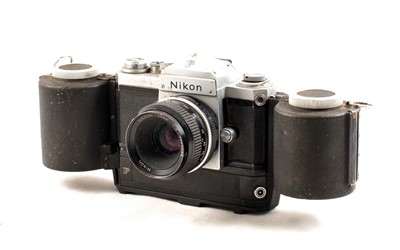 Lot 293 - Nikon F with 50mm lens & 250 Exposure Back For SPARES or REPAIR.