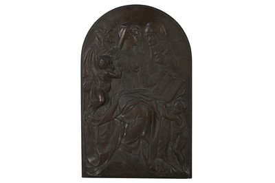 Lot 456 - A BARBEDIENNE BRONZE PLAQUE OF THE MADONNA AND CHILD, 19TH CENTURY