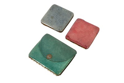 Lot 201 - A GREEN SHAGREEN COVERED COMPACT, PROBABLY FOR THE CHINESE MARKET