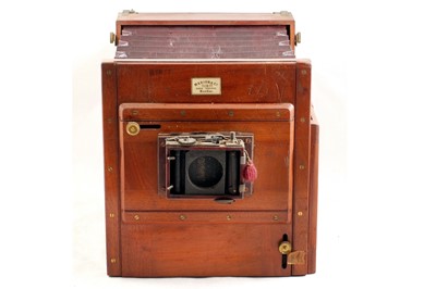 Lot 163 - Marion & Co Brass & Mahogany Whole Plate Tailboard Camera.