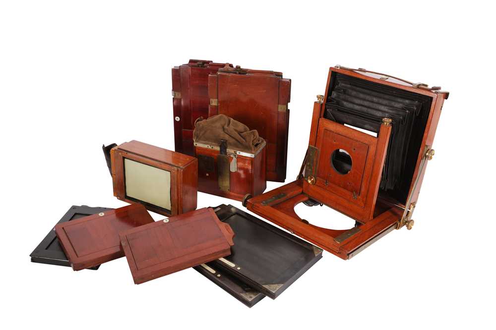 Lot 169 - A Collection of Mahogany and Brass Camera Parts