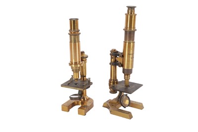 Lot 243 - A Pair of Brass Monocular Microscopes