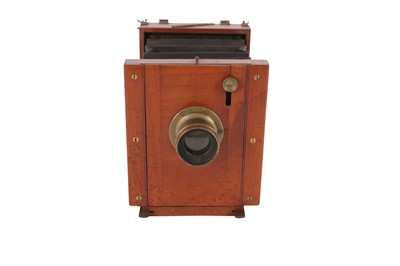 Lot 170 - A Unmarked Mahogany & Brass Tailboard Camera