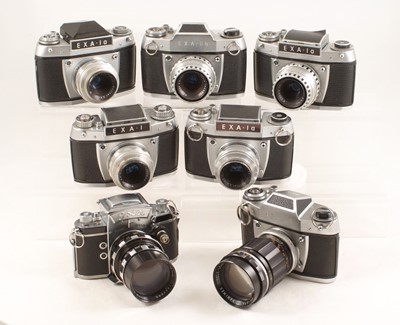Lot 286 - Group of Seven Ihagee EXA Cameras & Lenses.