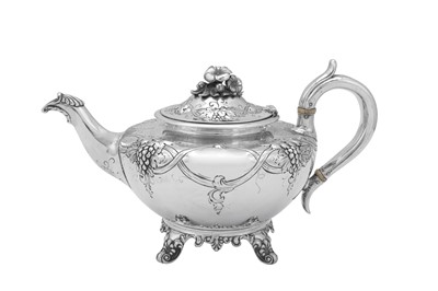 Lot 488 - A William IV sterling silver teapot, London 1837 by Joseph Angell Snr & John Angell