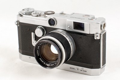 Lot 136 - Canon Model VT De Luxe Rangefinder Camera. Plus a 50mm Lens SPARES or REPAIRS.