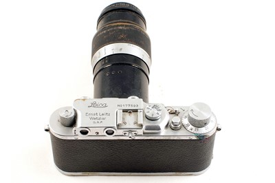 Lot 122 - Chrome Leica IIIa with Black Hektor 13.5cm f4.5.