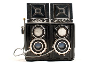 Lot 76 - Pair of Professionally Twinned Lomo Lubitel 2 TLR Cameras for Stereo.