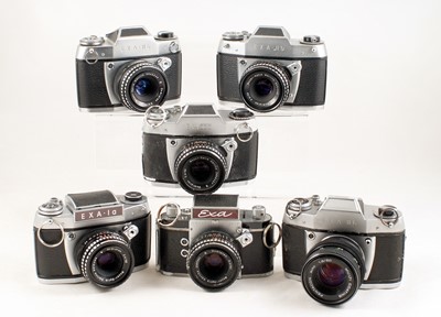 Lot 283 - Group of Ihagee EXA Cameras & Lenses with Domiplan 50mm f2.8 Lenses.