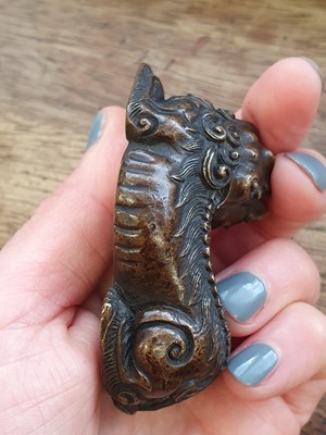 Lot 191 - A CHINESE BRONZE 'LION DOG' PAPERWEIGHT.
