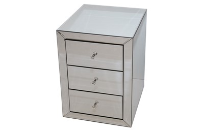 Lot 57 - A CONTEMPORARY MIRRORED BEDSIDE CHEST
