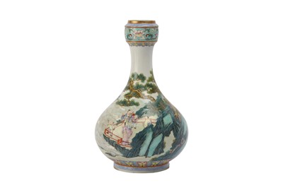 Lot 50 - A CHINESE FAMILLE ROSE 'SCHOLARS' VASE.
