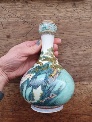 Lot 50 - A CHINESE FAMILLE ROSE 'SCHOLARS' VASE.