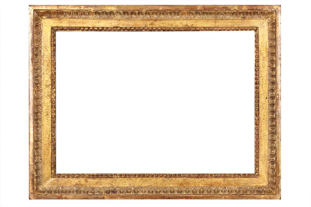 Lot 196 - AN ENGLISH 18/19TH CENTURY CARVED AND GILDED FRAME