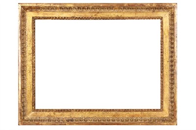 Lot 196 - AN ENGLISH 18/19TH CENTURY CARVED AND GILDED FRAME