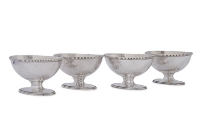 Lot 460 - A set of four George III sterling silver salts, London 1783/4 by Robert Hennell I (reg. 30th May 1772)