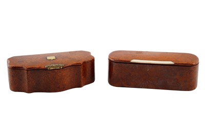 Lot 192 - AN EARLY 19TH CENTURY KARELIAN BIRCH SNUFFBOX, PROBABLY SWEDISH CIRCA 1830