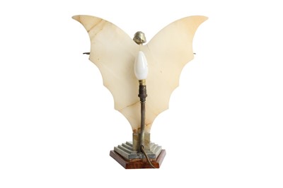 Lot 32 - AN ART DECO SILVERED SPELTER TABLE LAMP, CIRCA. 1930