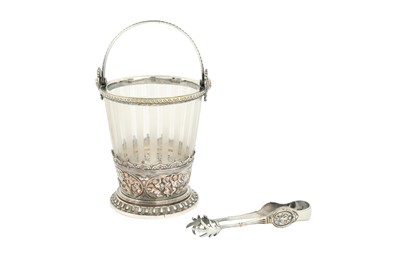 Lot 273 - AN ELKINGTON SILVER PLATED AND GLASS ICE BUCKET, LATE 19TH CENTURY