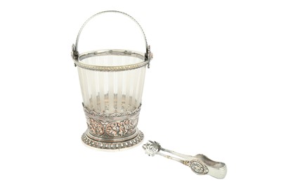 Lot 273 - AN ELKINGTON SILVER PLATED AND GLASS ICE BUCKET, LATE 19TH CENTURY