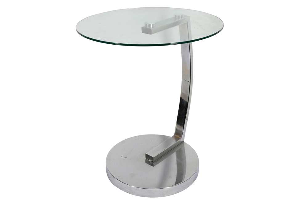 Lot 26 - A GLASS AND CHROME TABLE, IN THE MANNER OF EILEEN GREY, CONTEMPORARY