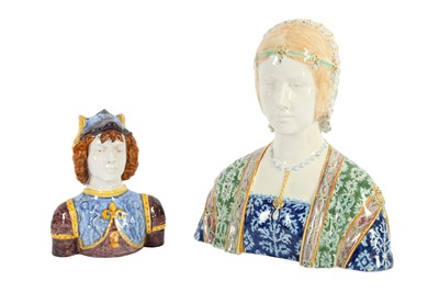 Lot 162 - AN ITALIAN POTTERY BUST OF A RENAISSANCE PRINCE, IN THE MANNER OF CANTAGALLI, 20TH CENTURY