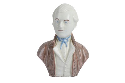 Lot 161 - A STONEWARE BUST OF ROBERT BURNS, PROBABLY SCOTTISH, 19TH CENTURY