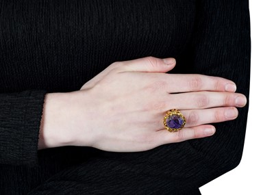 Lot 159 - An amethyst dress ring, circa 1970