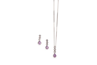 Lot 315 - A WHITE GOLD, AMETHYST AND DIAMOND SUITE